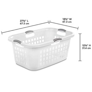 Sterilite Ultra 2 Bushel Plastic Stackable Clothes Laundry Basket Bin, White