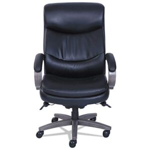 La-Z-Boy Woodbury Big/Tall Executive Chair, Supports Up to 400 Lb, 20.25" to 23.25" Seat Height, Black Seat/Back, Weathered Gray Base