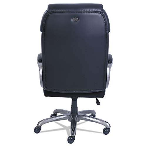 SertaPedic Cosset Big and Tall Executive Chair, Supports Up to 400 Lb, 19" to 22" Seat Height, Black Seat/Back, Slate Base
