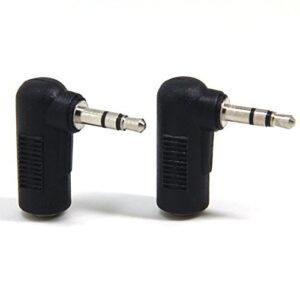 ancable 2-pack 1/8" 3.5mm trs male to female right-angle headphone earphone adapter converter