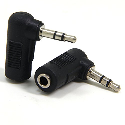 Ancable 5-Pack 1/8" 3.5mm TRS Male to Female Right-Angle Headphone Earphone Adapter Converter