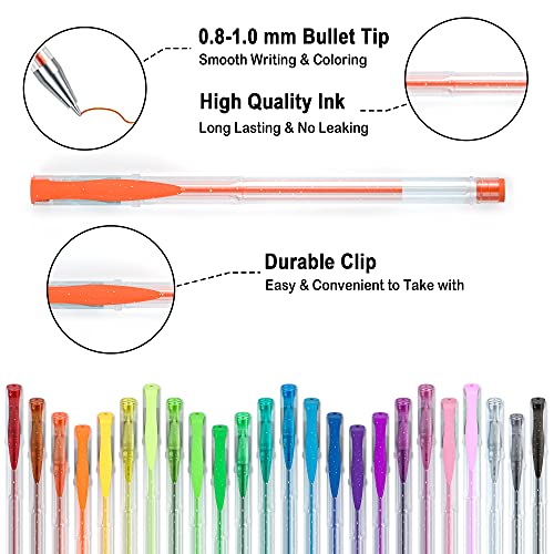 Shuttle Art 240 Pack Glitter Gel Pens, 120 Colors Glitter Gel Pen Set with 120 Refills for Adult Coloring Books Craft Doodling