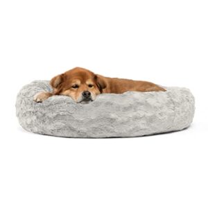 best friends by sheri the original calming donut cat and dog bed in lux fur gray medium 30x30