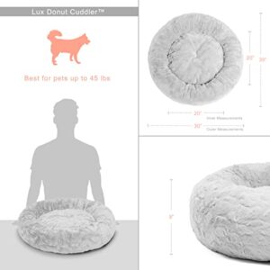 Best Friends by Sheri The Original Calming Donut Cat and Dog Bed in Lux Fur Gray Medium 30x30