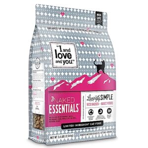 "i and love and you" lovingly simple dry cat food, salmon and sweet potato recipe, limited ingredient formula, poultry free, for allergies and healthy skin, grain free, 3.4lb bag
