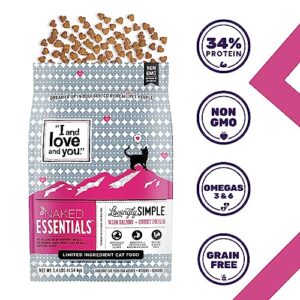 "I and love and you" Lovingly Simple Dry Cat Food, Salmon and Sweet Potato Recipe, Limited Ingredient Formula, Poultry Free, For Allergies and Healthy Skin, Grain Free, 3.4lb Bag