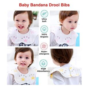 MERLINAE 10 Pack Baby Bandana Drool Bibs Baby 360 Rotate Baby Petal Gauze Bibs-Burp Cloths,Feeding,Waterproof And Absorbent,Drooling And Teething