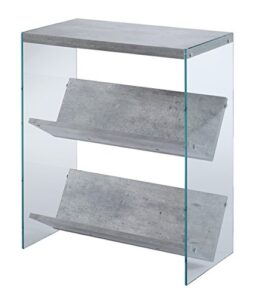 convenience concepts soho bookcase, faux birch / glass