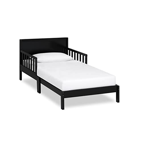 Dream On Me Brookside Toddler Bed in Black, Greenguard Gold Certified, JPMA Certified, Low to Floor Design, Non-Toxic Finish, Safety Rails, Made of Pinewood