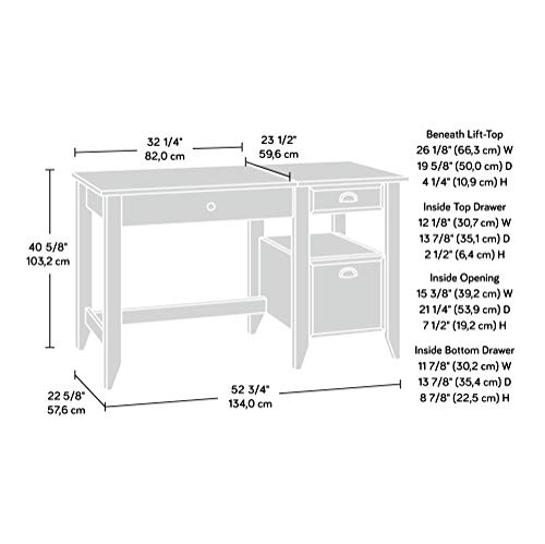 Sauder Shoal Creek Lift Top Desk, Jamocha Wood finish