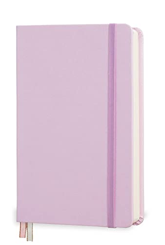 Minimalism Art, Premium Hard Cover Notebook Journal, Classic 5" x 8.3", 122 Numbered Pages, Gusseted Pocket, Ribbon Bookmark, Extra Thick Ink-Proof Paper 120gsm, San Francisco (Dotted, Pink)