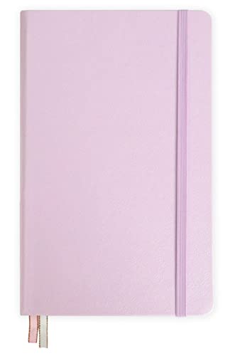 Minimalism Art, Premium Hard Cover Notebook Journal, Classic 5" x 8.3", 122 Numbered Pages, Gusseted Pocket, Ribbon Bookmark, Extra Thick Ink-Proof Paper 120gsm, San Francisco (Dotted, Pink)