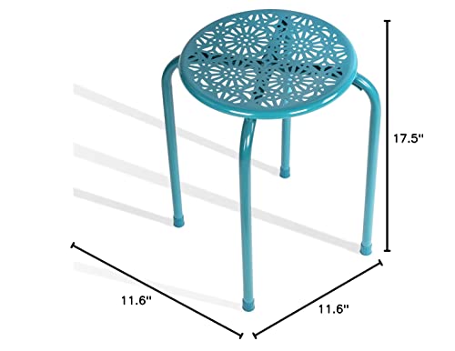 Atlantic Daisy Stackable Stool 6 Pack Capri Breeze