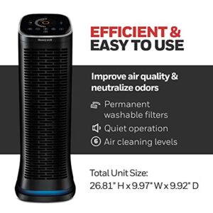 Honeywell HFD360 Air Genius 6 Air Purifier with Bluetooth, Permanent, Washable Filter, Large Rooms (260 sq. ft.), Black