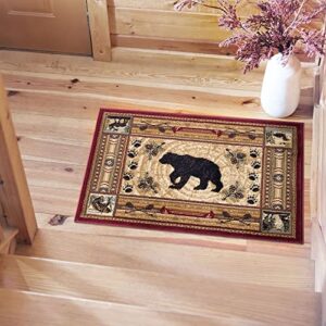 universal rugs black bear mat scatter rug, 2' x 3', brown