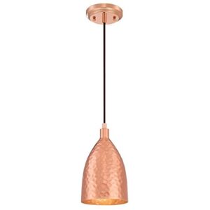 westinghouse lighting 6105400 one-light indoor mini pendant, hammered copper finish, bronze