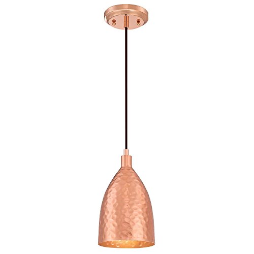 Westinghouse Lighting 6105400 One-Light Indoor Mini Pendant, Hammered Copper Finish, Bronze