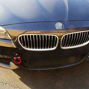 iJDMTOY Red Track Racing Style Tow Hook Ring Compatible With BMW 1 2 3 4 5 X1 X3 X4 X5 X6 Series, Compatible With MINI Cooper F54 F55 R60 R61, Made of Lightweight Aluminum