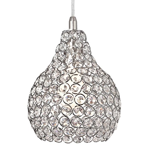 Westinghouse Lighting 6103700 One-Light Indoor Mini Pendant, Brushed Nickel Finish Crystal Jewel Shade, RED