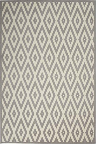 Nourison Grafix Mid-century White/Grey 5'3" x 7'3" Area -Rug, Easy -Cleaning, Non Shedding, Bed Room, Living Room, Dining Room, Kitchen (5x7)