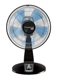 rowenta turbo silence table fan 18 inches ultra quiet fan oscillating, portable, 4 speeds, manual turn dial, indoor vu2631