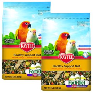 kaytee forti-diet pro health egg-cite! conure & lovebird food, 2 pack 3-lb bags