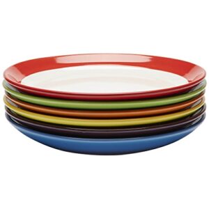 amethya │ premium ceramic colorful stoneware – dinner, meal plates │ 11" dishes set, scratch resistant, microwave, oven, and dishwasher safe │ assorted colors - set of 6