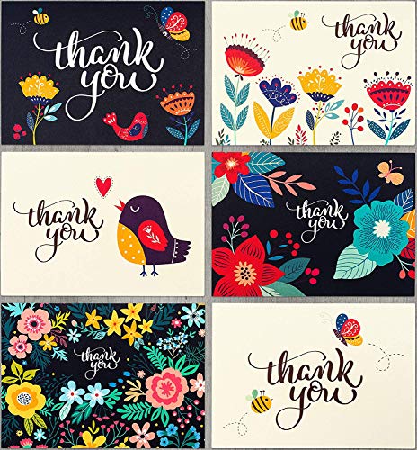 Spark Ink 36 Thank You Cards with Envelopes Bulk, Thank You Notes, Blank Cards and Envelopes, for Wedding, Gift Cards, Christmas, Graduation, Bridal & Baby Shower, Funeral - 4x6 Bulk Stationary Set