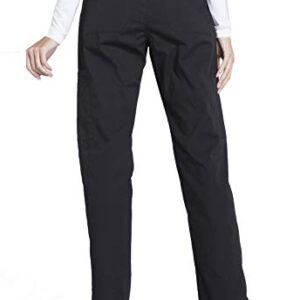 CHEROKEE Workwear Professionals Women Scrubs Pant Mid Rise Straight Leg Pull-on Cargo WW170, M, Black