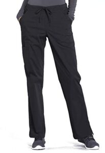 scrubs for women workwear professionals stretch drawstring pant, soft stretch ww160, m, black