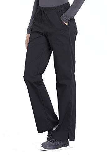 Scrubs for Women Workwear Professionals Stretch Drawstring Pant, Soft Stretch WW160, M, Black