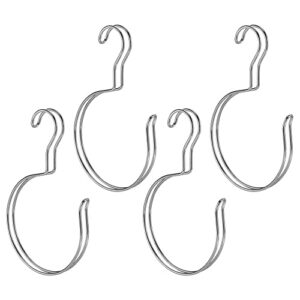 mDesign Closet Hanger Organizer Large Accessory Metal Loop Hooks for Ties, Belts, Scarves, Shawls, Pashminas - 4 Pack - Chrome