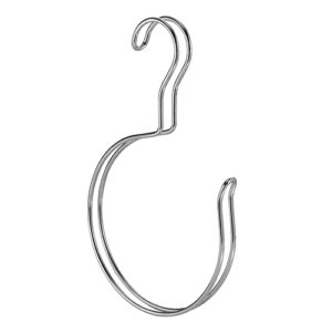 mDesign Closet Hanger Organizer Large Accessory Metal Loop Hooks for Ties, Belts, Scarves, Shawls, Pashminas - 4 Pack - Chrome