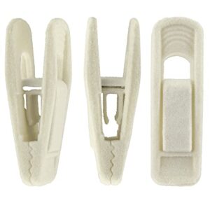corodo velvet hangers clips, 20 pack ivory pants hanger velvet clips, strong hanger clips perfect for thin felt hangers