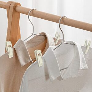 Corodo Velvet Hangers Clips, 20 Pack Ivory Pants Hanger Velvet Clips, Strong Hanger Clips Perfect for Thin Felt Hangers