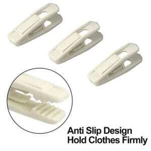 Corodo Velvet Hangers Clips, 20 Pack Ivory Pants Hanger Velvet Clips, Strong Hanger Clips Perfect for Thin Felt Hangers