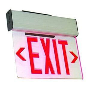 ciata led exit sign, light up exit sign, emergency lighting exit sign, single face edge lit emergency exit lights with battery backup, exit light, clear panel wall mount red illuminated exit sign