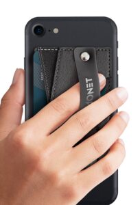 monet slim wallet with expanding stand and grip for smartphones - black night