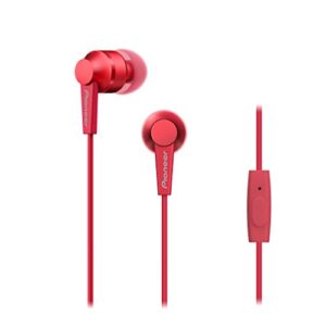 pioneer se-c3t-r red in-ear wired headphones