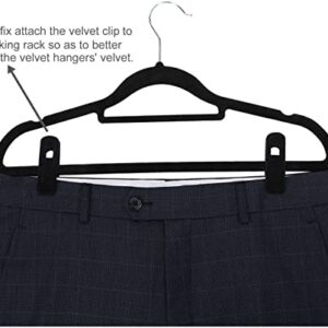 Corodo Hanger Clips for Velvet Hangers, 20 Pack Velvet Hangers Clips, Strong Hanger Clips Perfect for Pants Hangers (Black)
