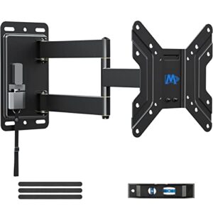 mounting dream ul listed lockable rv tv mount for most 17-43 inch tv, rv mount for camper trailer motor home boat truck, full motion unique one step lock rv tv wall mount, vesa 200mm, 44 lbs, md2210