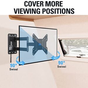 Mounting Dream UL Listed Lockable RV TV Mount for Most 17-43 inch TV, RV Mount for Camper Trailer Motor Home Boat Truck, Full Motion Unique One Step Lock RV TV Wall Mount, VESA 200mm, 44 lbs, MD2210