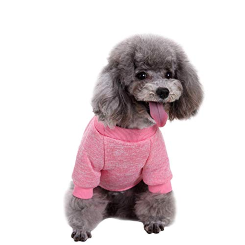 Jecikelon Pet Dog Clothes Dog Sweater Soft Thickening Warm Pup Dogs Shirt Winter Puppy Sweater for Dogs (Pink, M)