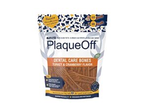 proden plaqueoff system dental care bones turkey & cranberry flavor dental dog chew, 17-oz bag