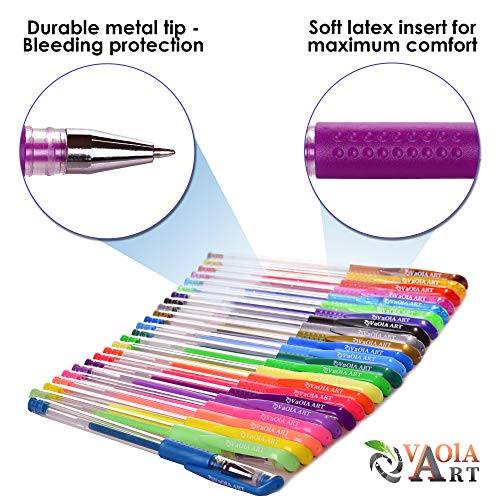 VaOlA ART Color Gel Pens - Gel Pens for Kids - Coloring Pens - Gel Pens Set - Pen Sets for Girls - Spirograph Pens - Pen Art Set - Artist Gel Pens - Sparkle Pens for Kids - 36 Gel Pens - Arts Pens