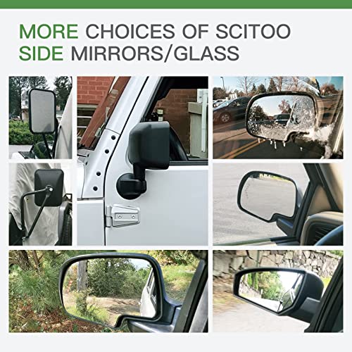 SCITOO Exterior Mirror Replacement Glass Driver Left Side Power Heated Signal fit for 2003-2007 for Chevy Silverado Suburban for GMC Sierra Yukon Replacement Tow Mirror