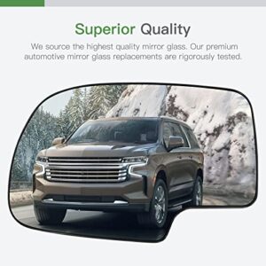 SCITOO Exterior Mirror Replacement Glass Driver Left Side Power Heated Signal fit for 2003-2007 for Chevy Silverado Suburban for GMC Sierra Yukon Replacement Tow Mirror