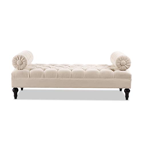 Jennifer Taylor Home Lewis Bolster Bench, Sky Neutral