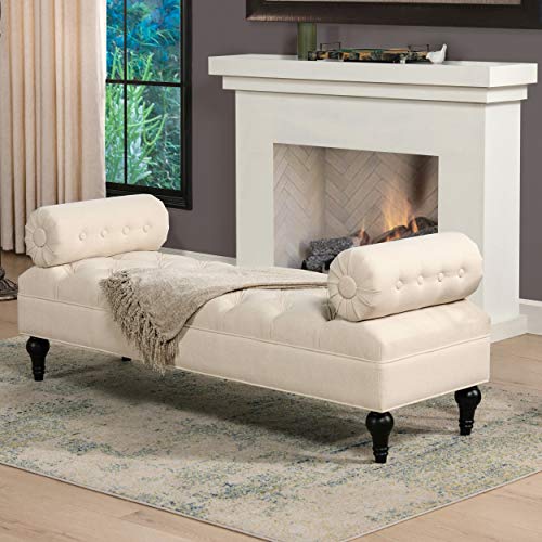 Jennifer Taylor Home Lewis Bolster Bench, Sky Neutral