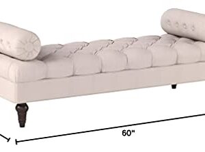 Jennifer Taylor Home Lewis Bolster Bench, Sky Neutral